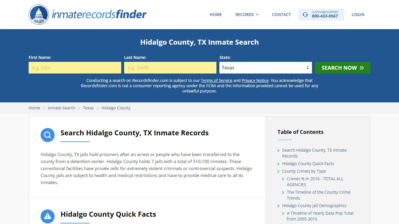 Hidalgo County, TX Inmate Lookup & Jail Records Online